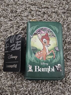 Disney Bambi Zip-Around Wallet in Green with Gold Plaque